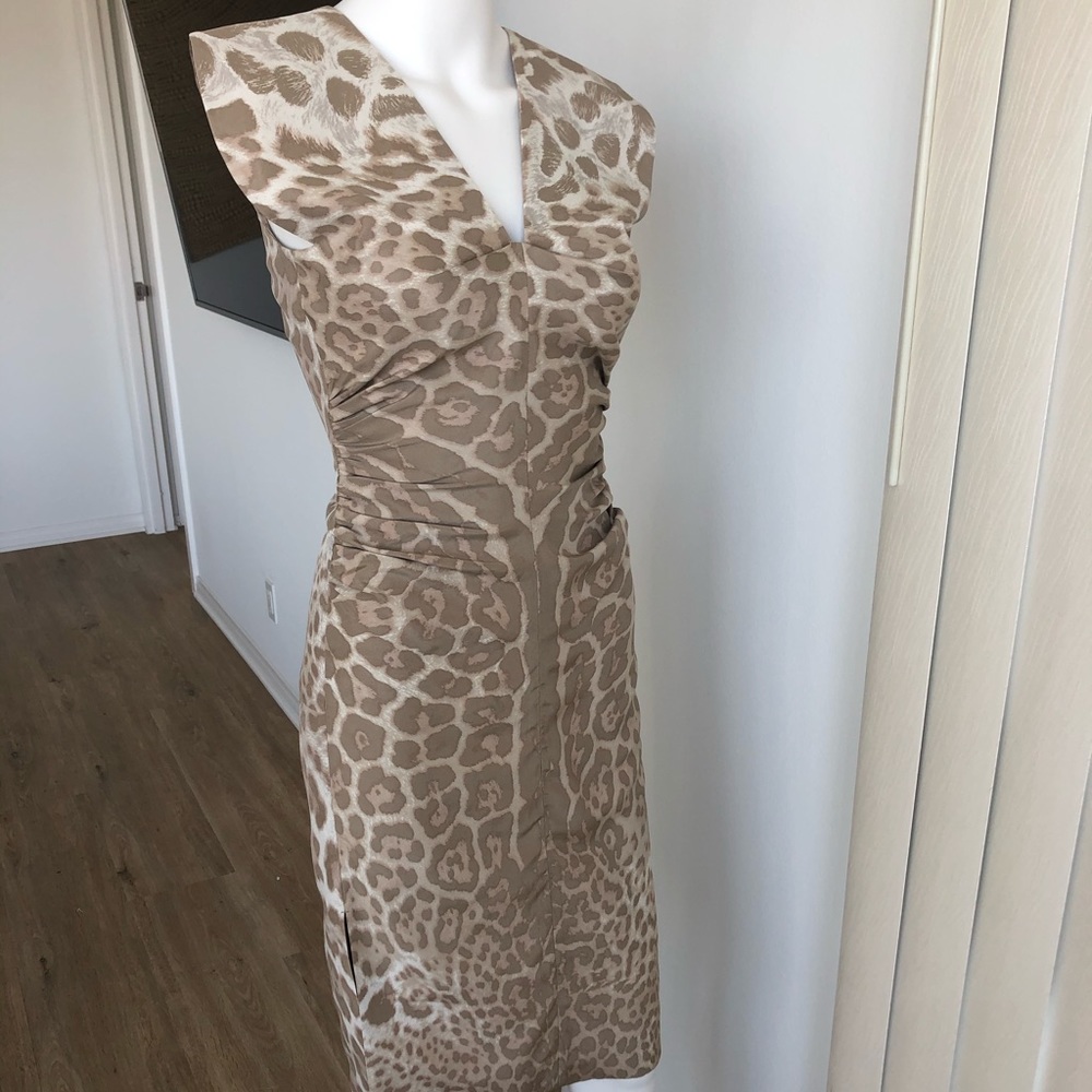 Yves Saint Laurent Silk Leopard Print Dress xs